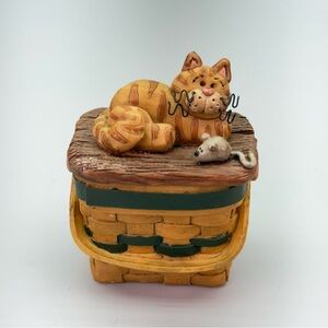 Blossom Bucket Cat and Mouse Trinket Box